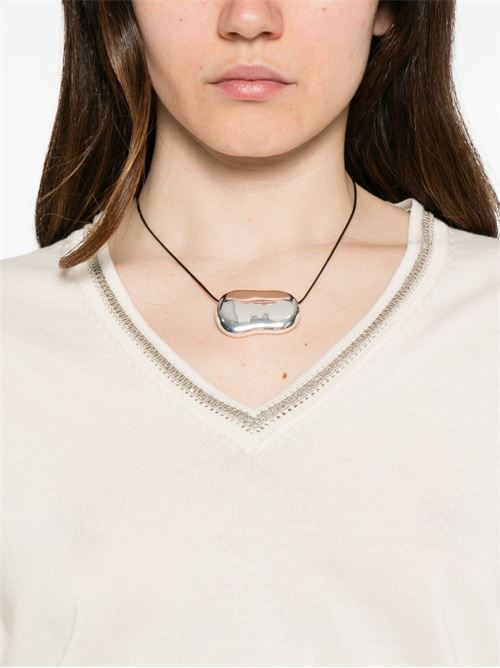 Maglia donna panna con scollo a V Fabiana Filippi | MAD276F060M1650145